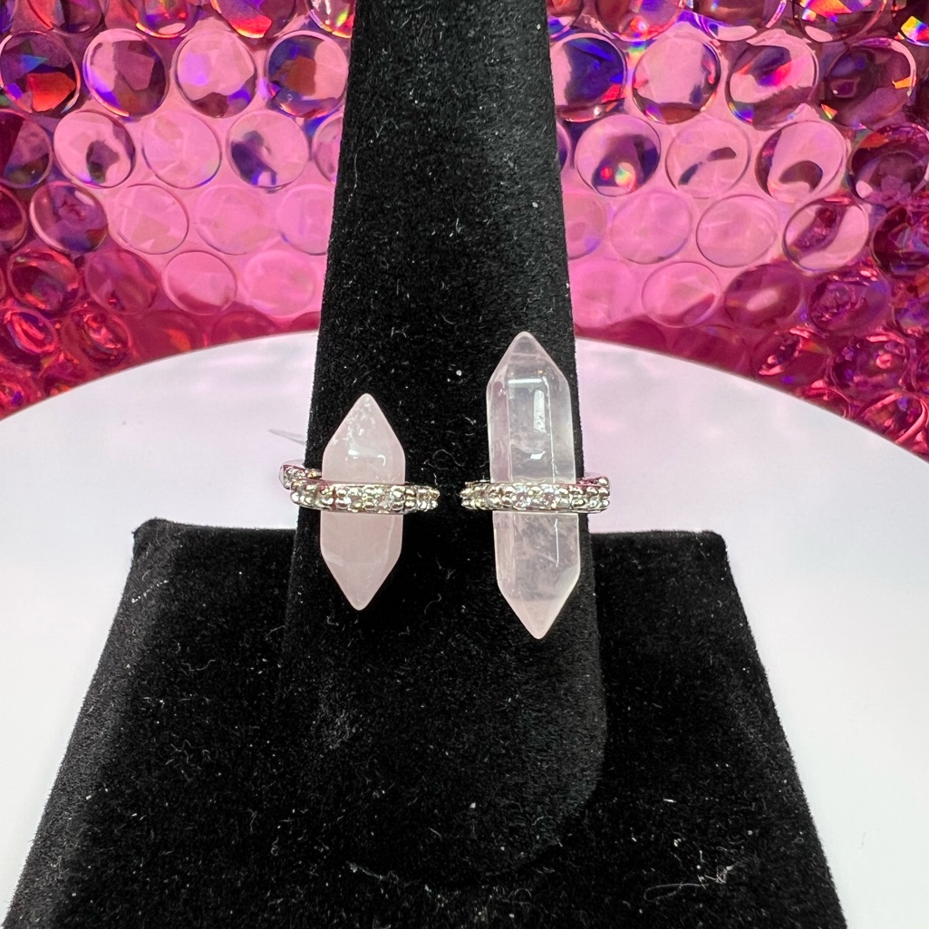 Elegant Pink Crystal Adjustable Ring 30$